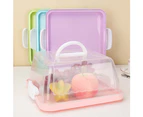 Portable Plastic Square Cake Box Cupcake Dessert Container for Case Handheld for Carrier Wedding Birthday Kitchen Supplies - Purple