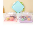 Portable Plastic Square Cake Box Cupcake Dessert Container for Case Handheld for Carrier Wedding Birthday Kitchen Supplies - Purple