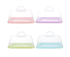 Portable Plastic Square Cake Box Cupcake Dessert Container for Case Handheld for Carrier Wedding Birthday Kitchen Supplies - Purple