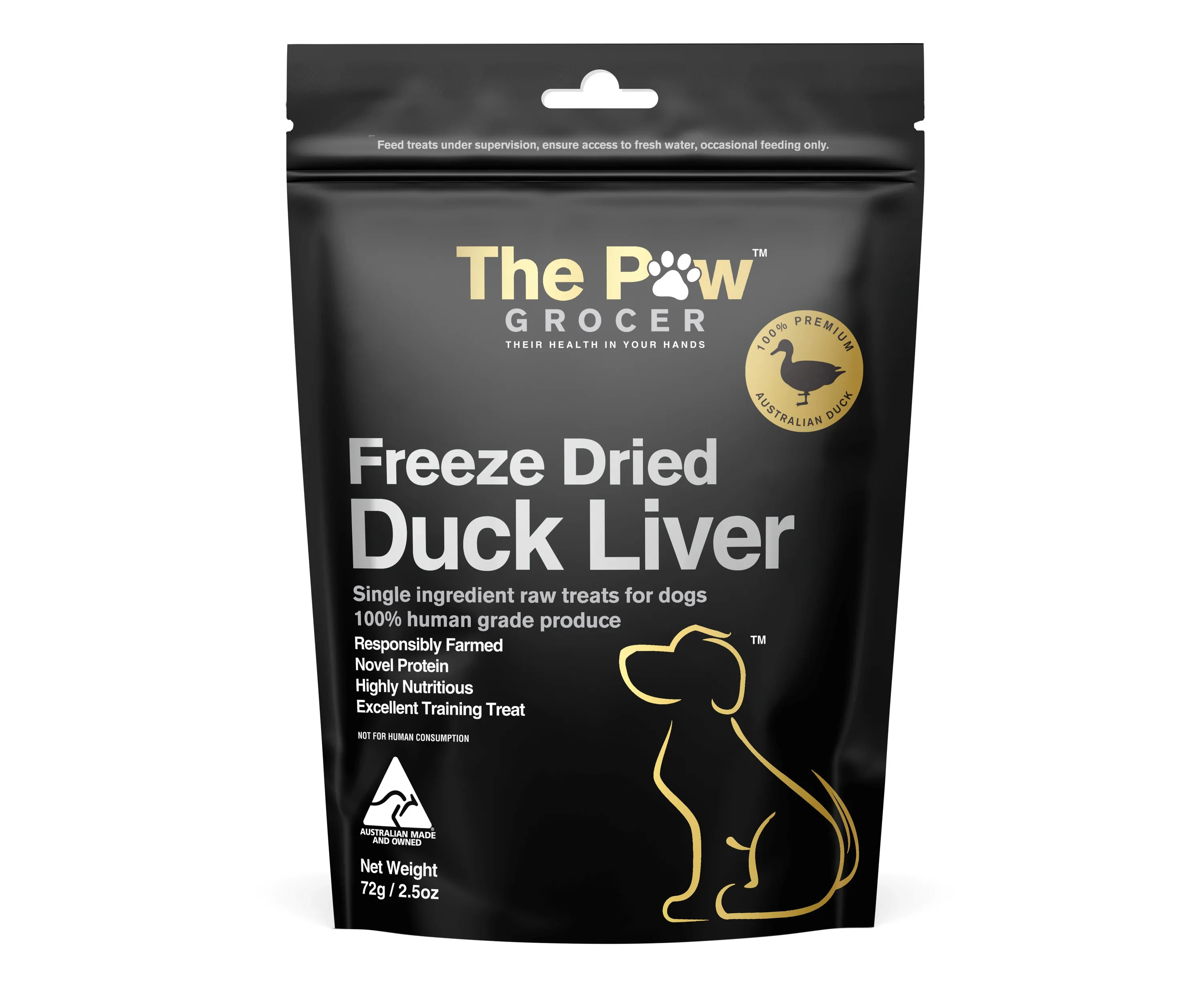 The Paw Grocer Black Label Dog and Cat Treat Duck Liver 72g