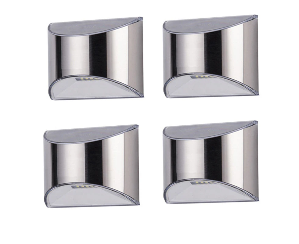 4pcs Solar Lights Outdoor Powered Garden Wall Light Security Lamp Super Bright Waterproof LED, Warm Light