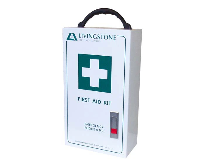 Livingstone First Aid Empty Metal Case 1-Way 38 x 21 x 12 cm Wall Mountable Self Lock-In