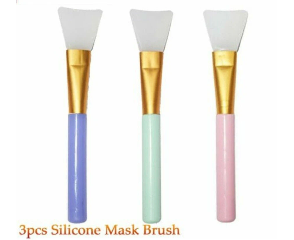 3x Pack Facial Mask Silicone Brush Applicator Face Mask Tool Soft Cosmetic Tools