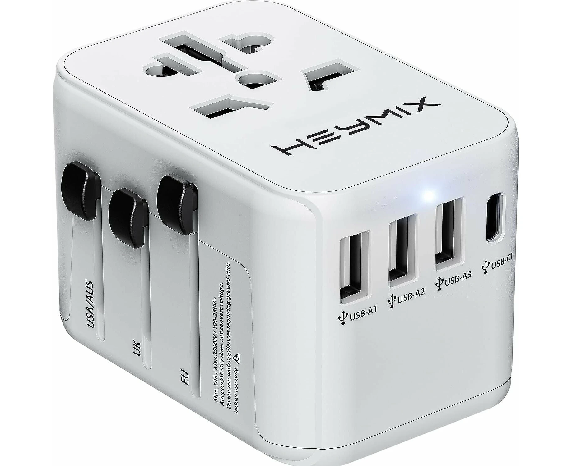 International Travel Adapter Universal Adapter Travel Plug 3-Port USB & Type-C