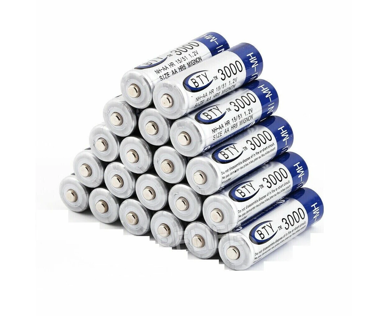 12x Rechargeable Battery AA 3000mAH NI-MH 1.2V Recharge Batteries AA