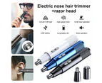 Remover Nose Ear Clipper Hair Trimmer Eyebrow Electric Men Rechargeable Blue