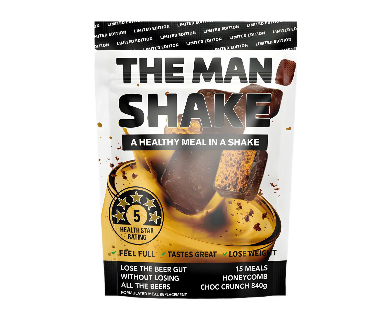 The Man Shake Choc Honeycomb Flavour 840g