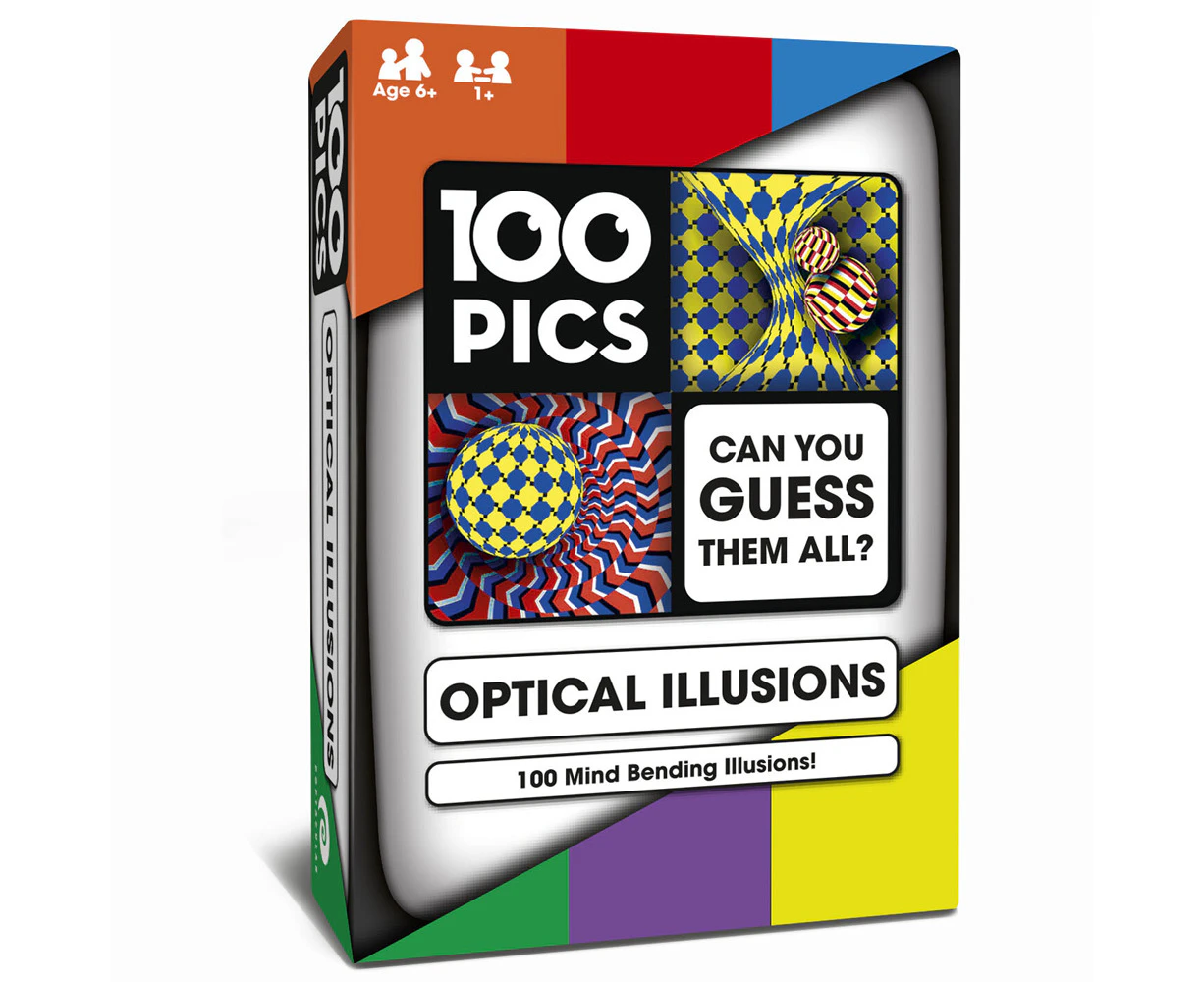 Poptacular 100 Pics Quizz Optical Illusion Flash Card Game Party Play Set 6y+