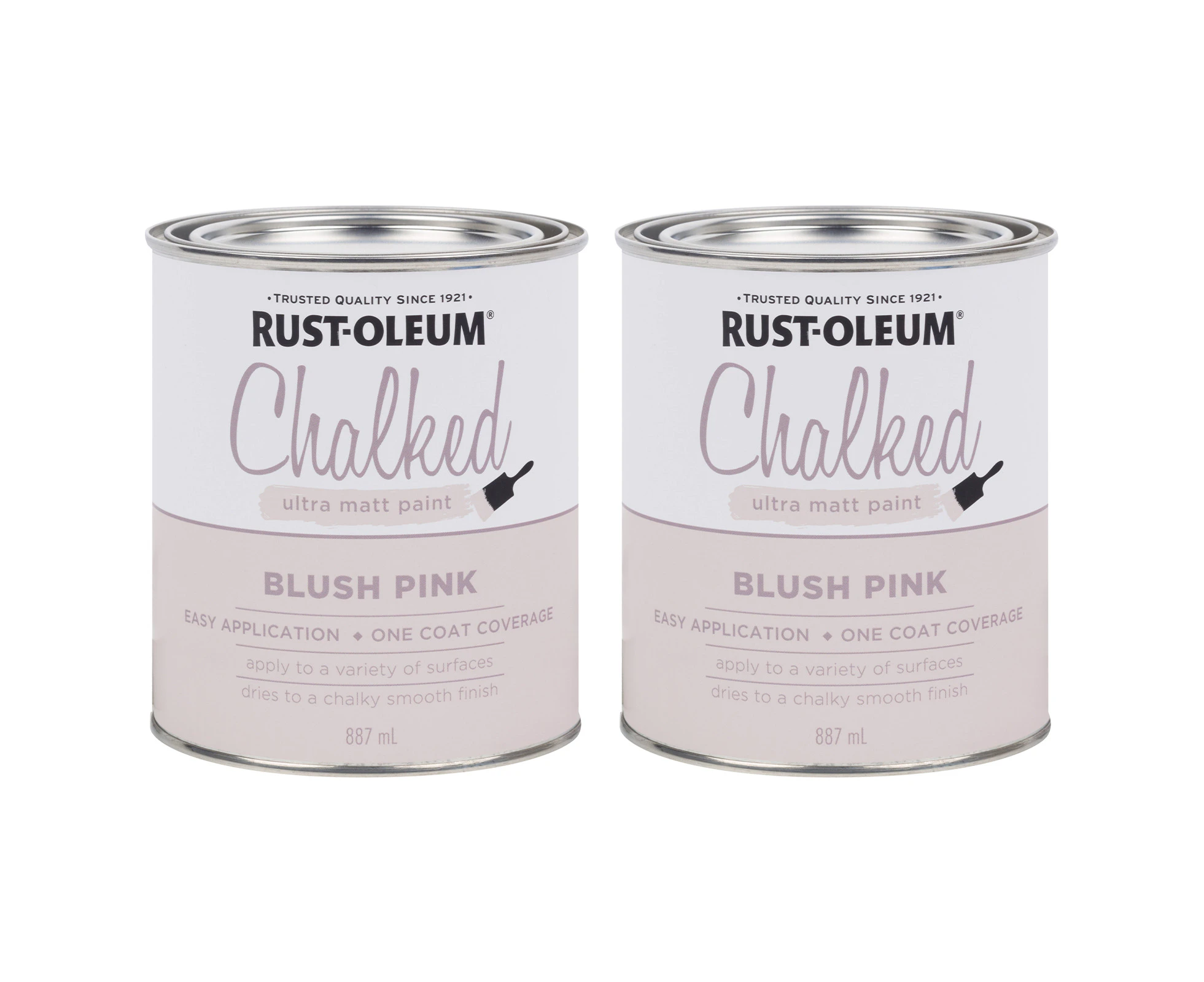 Bundle Rust-Oleum Chalked Ultra Matt Paint - Blush Pink 887ml x 2