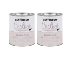 Bundle Rust-Oleum Chalked Ultra Matt Paint - Blush Pink 887ml x 2