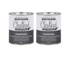 Bundle Rust-Oleum Chalked Ultra Matt Paint - Charcoal 887ml x 2