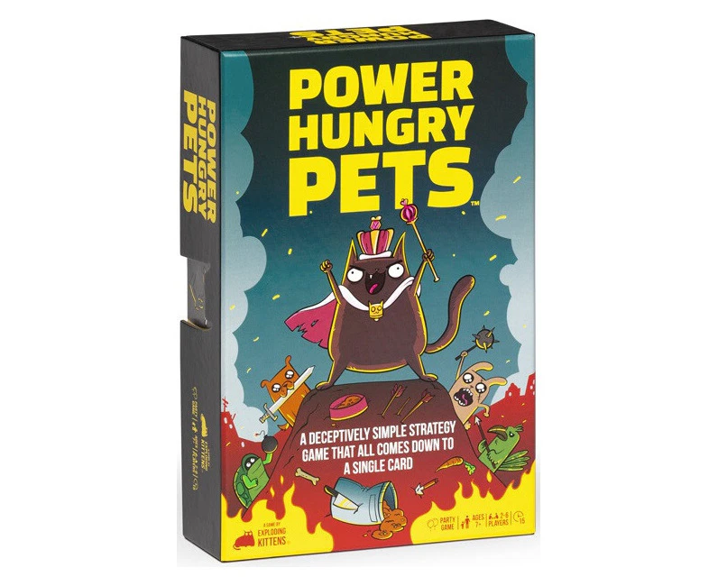 Exploding Kittens Power Hungry Pets Strategy Party Card Game 2-6 Players 7y+