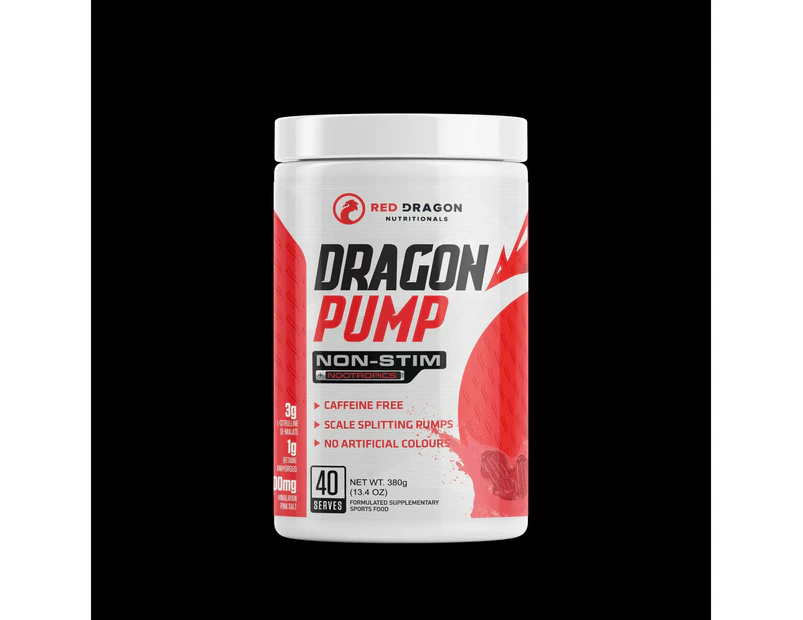 RED DRAGON Dragon Pump - Non Stim Pre-Workout | 40 Serves - Red Frogs