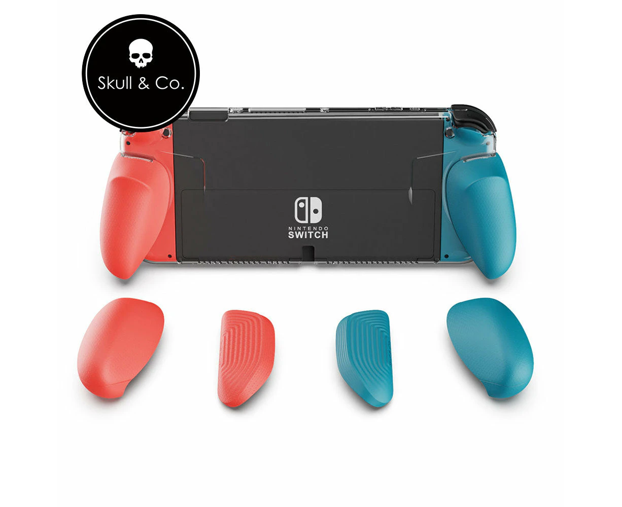 Skull & Co. GripCase OLED Only for Nintendo SWITCH OLED Model - Neon Red & Blue