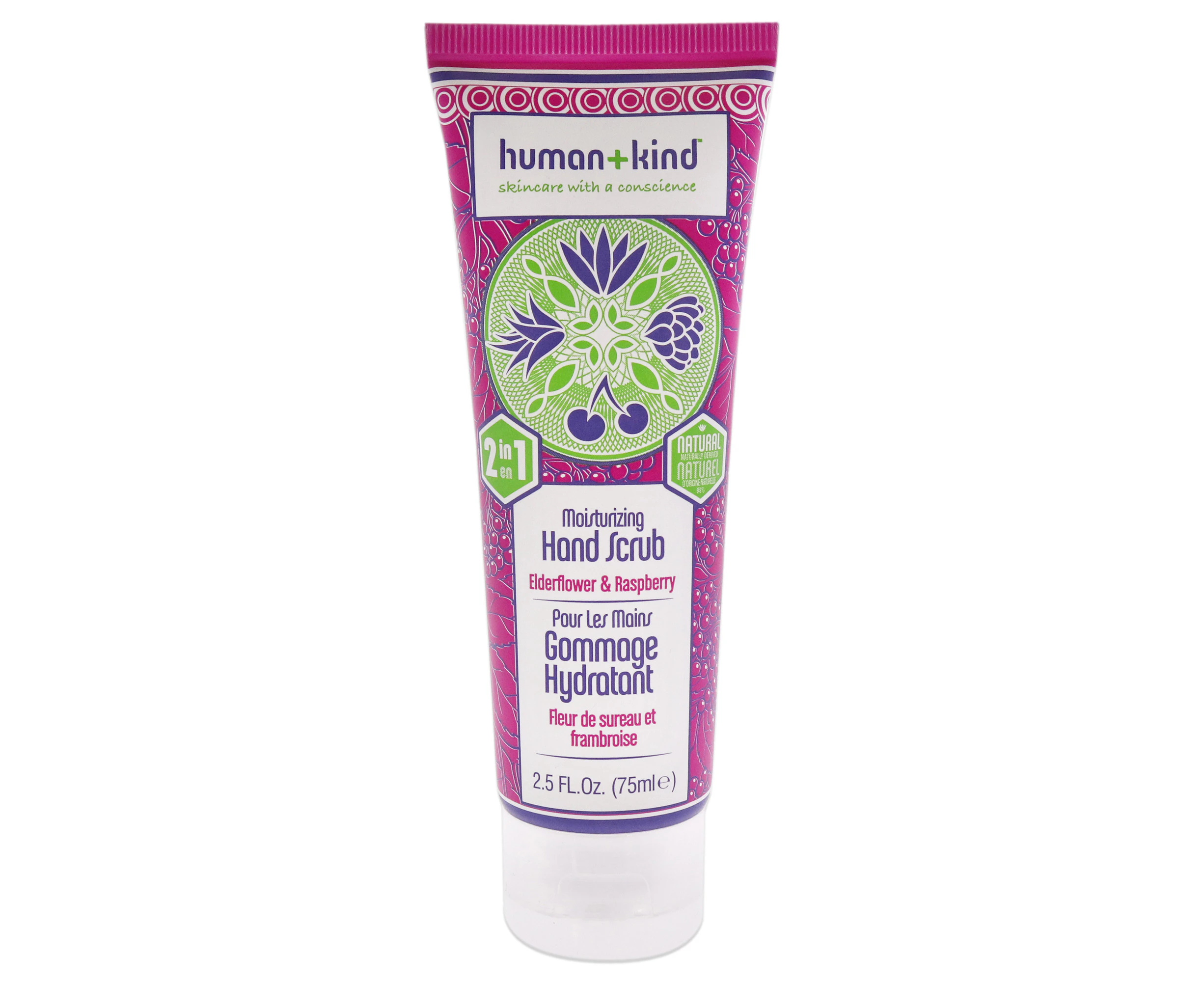 Hand Scrub - Elderflower and Raspberry by Human+Kind for Unisex - 2.5 oz Scrub