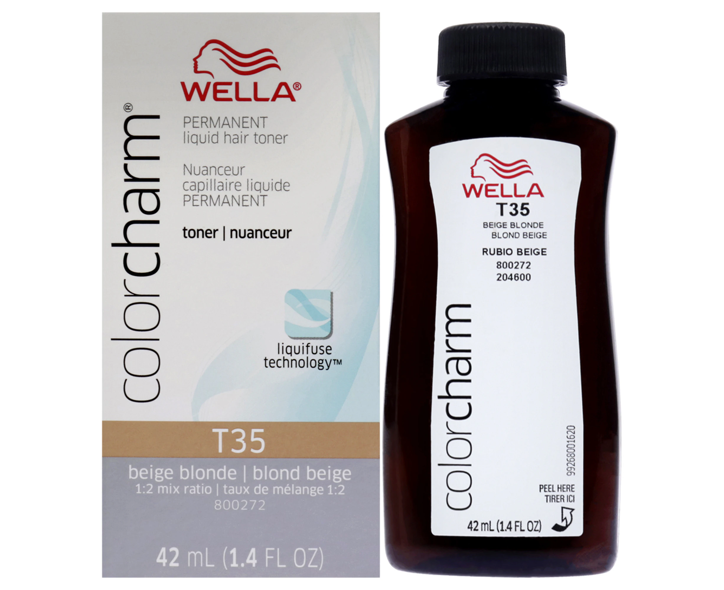 Color Charm Permanent Liquid Toner -T35 Beige Blonde by Wella for Women - 1.4 oz Toner