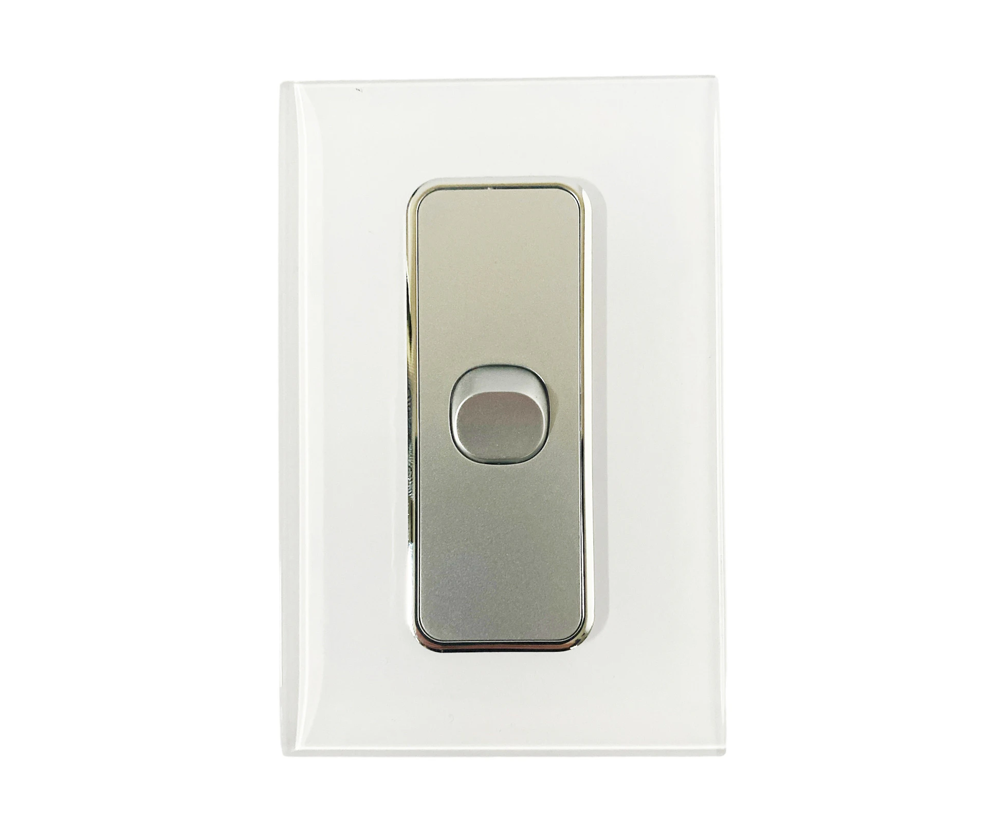 ECLIPSE AUTOMATION 1 Gang Wall Switch  White on Silver - SSA - Single