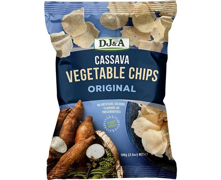 Dj&a Cassava Vegetable Chips Original 5x100g