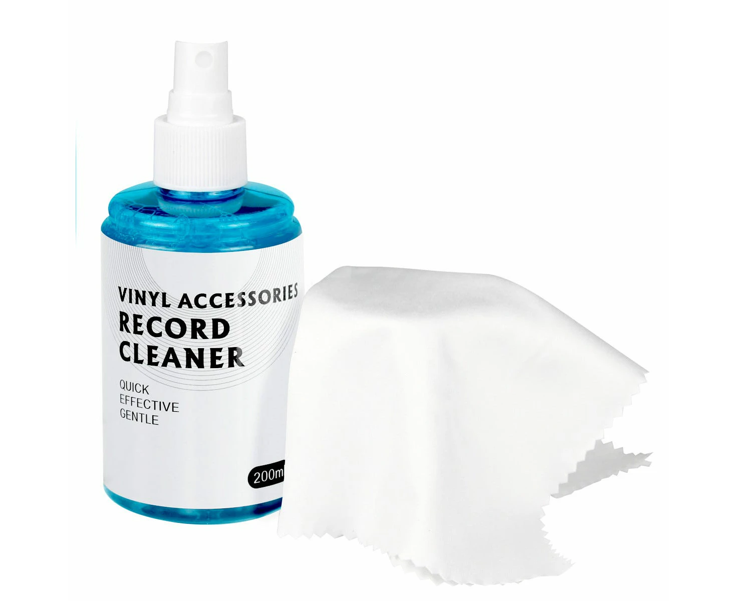 Vinyl Record Microfibre Dust Cloth & Cleaning Solution 200ml Turntable GK-R10