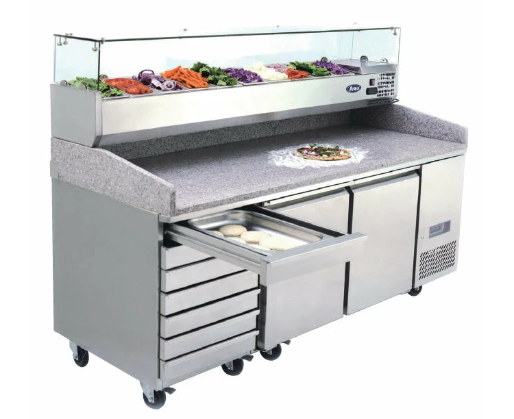 2 Door Pizza Table Fridge With Drawers 2010 Mm Epf3480