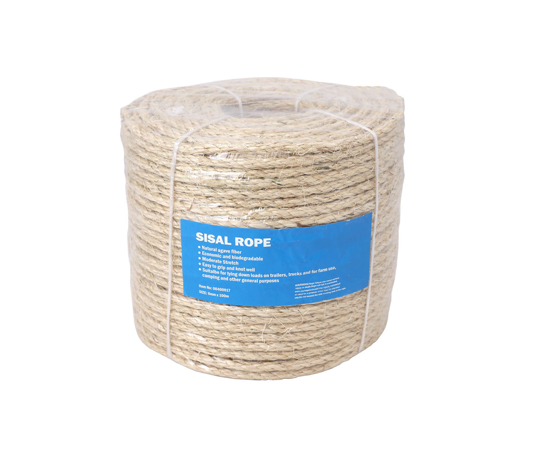 6mm x 100M Sisal Rope Natural Fiber Prime Quality Biodegradable 3 Strands