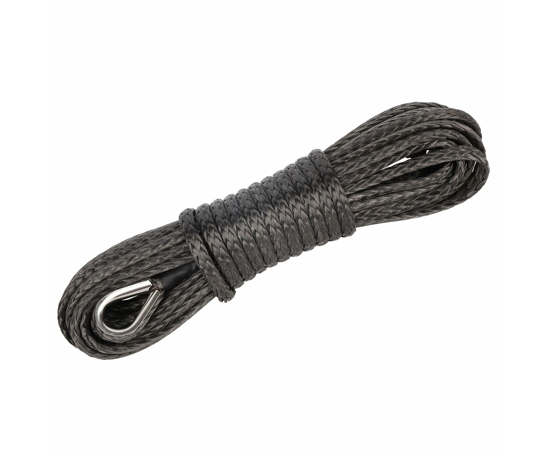 6MM x 15M Dyneema Winch Marine Rope Synthetic strap 4WD Boat Recovery BLK