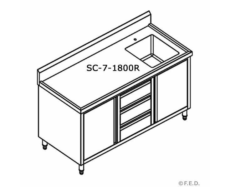 Sc 7 1800r H Cabinet With Right Sink