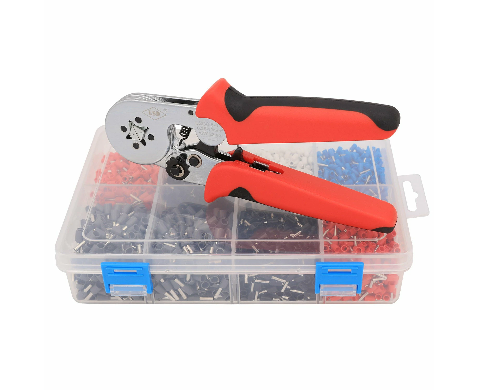 1500 Pcs Bootlace Ferrule Crimper kit 0.25-10mm2 Cord End Ratchet Crimping Tool