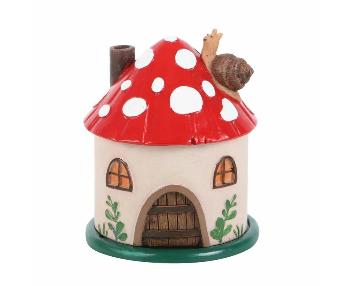 Mushroom House Resin Incense Cone Burner Holder Meditation Decor