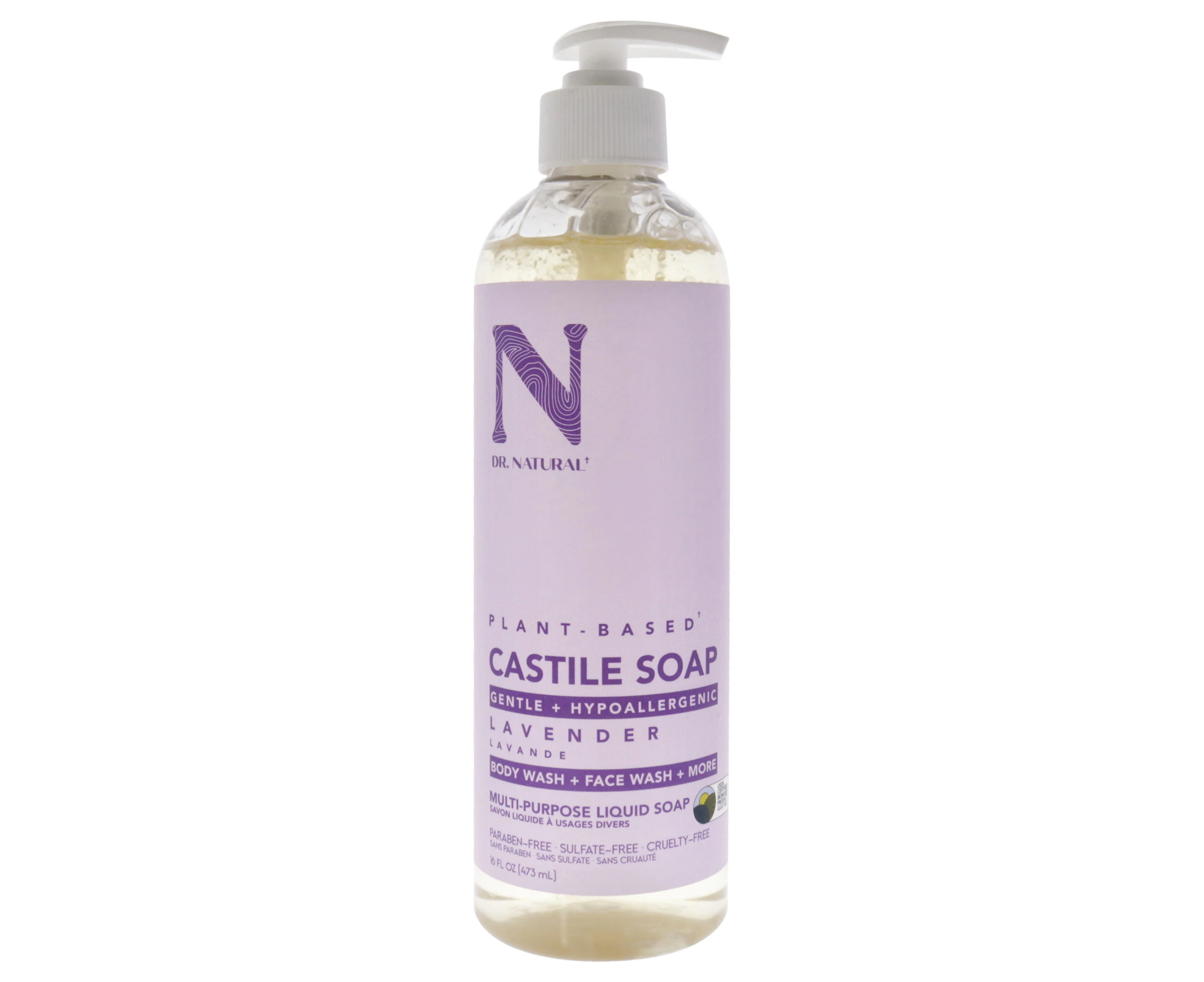 Castile Liquid Soap - Lavender by Dr. Natural for Unisex - 16 oz Soap