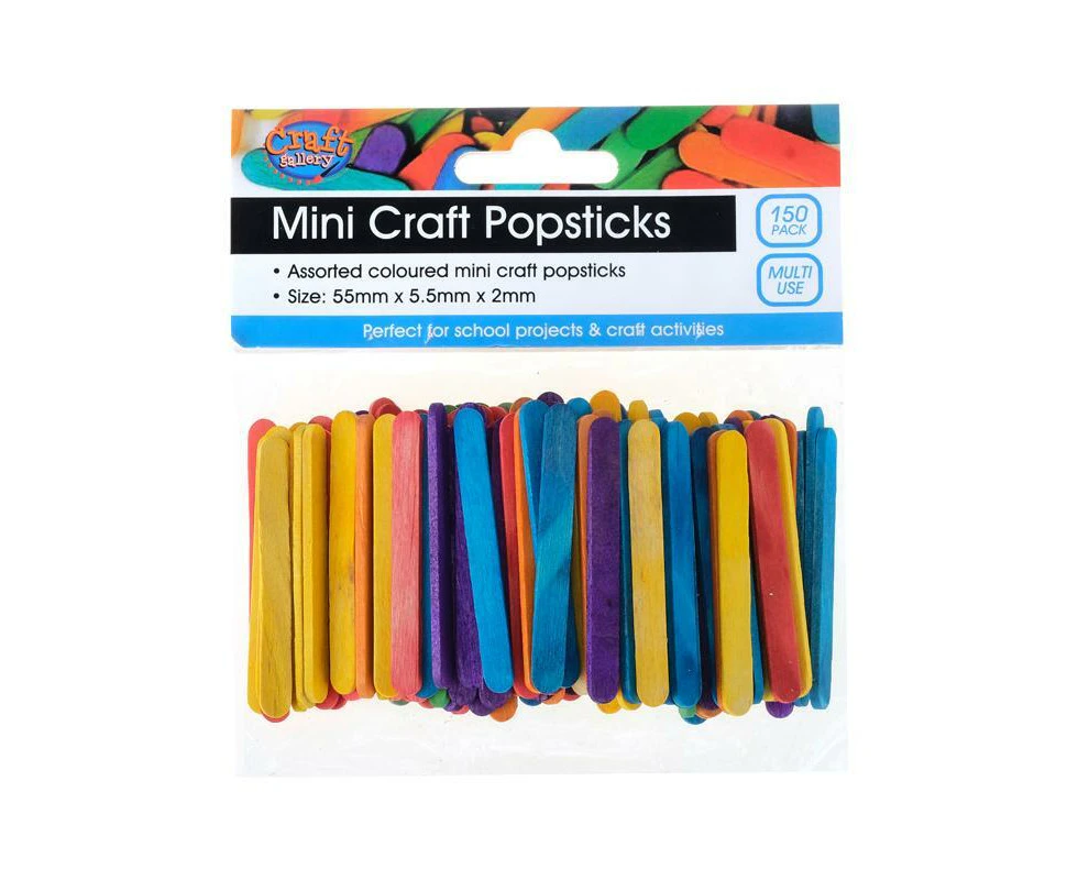 Craft Mini Popsticks Rainbow 55mm x 5.5mm x 2mm Pack of 150's