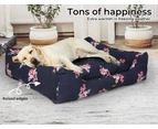 Pawz Dog Calming Bed Washable Removable Cover Double-Sided Navy M L XL 2XL 3XL