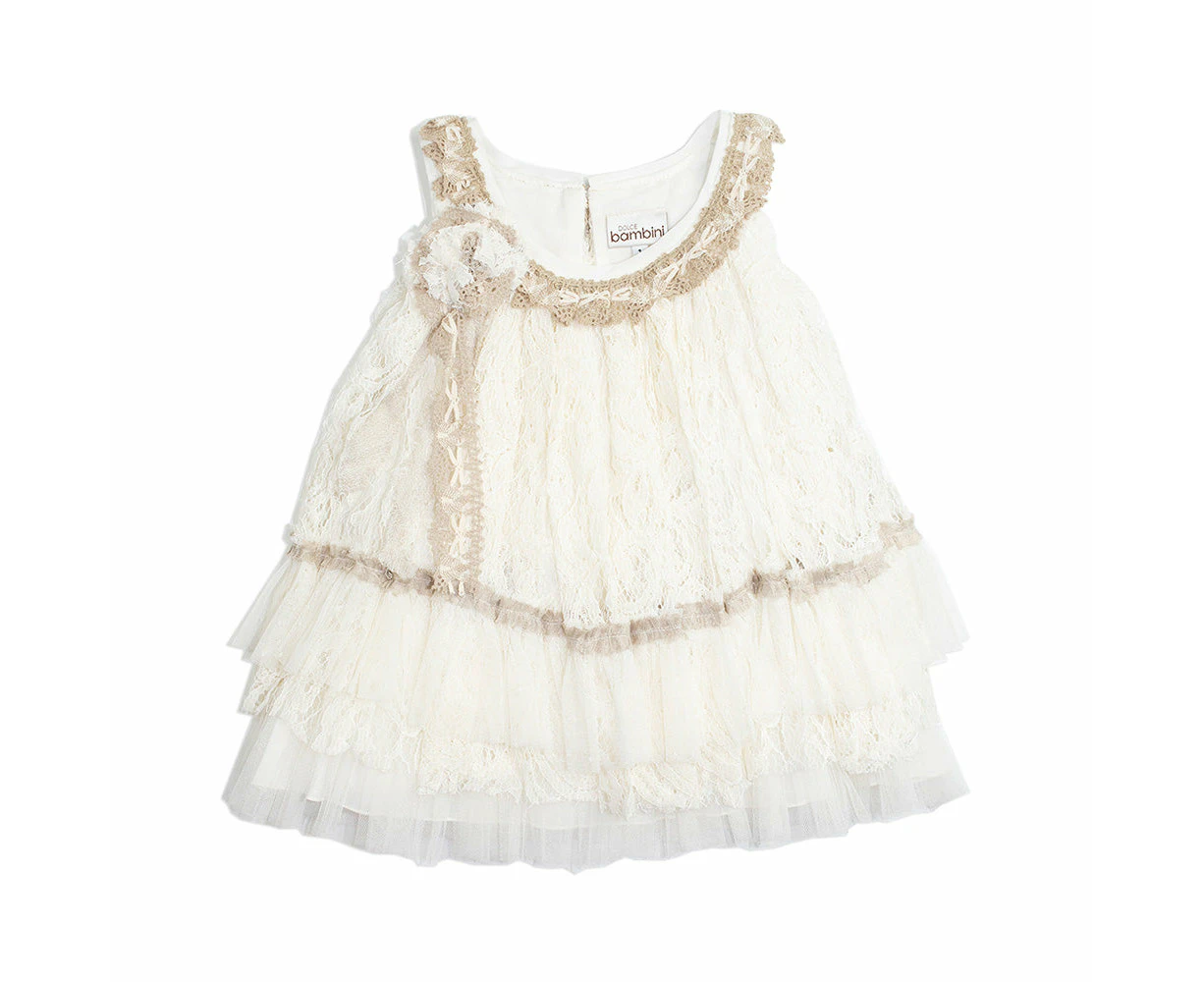 Dolce Bambini - Girls Lace Applique Party Dress