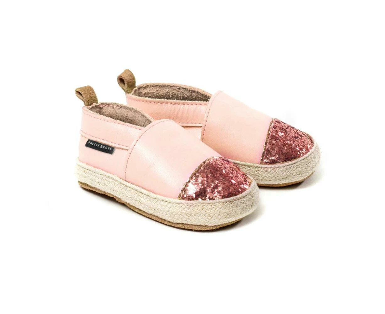 Pretty Brave Baby Espadrille Rose Glitter