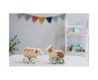 Kaper Kidz EcoWheels Farm Movers Sheep & Dog Kids/Childrens Wooden Toy 12m+