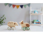 Kaper Kidz EcoWheels Farm Movers Sheep & Dog Kids/Childrens Wooden Toy 12m+