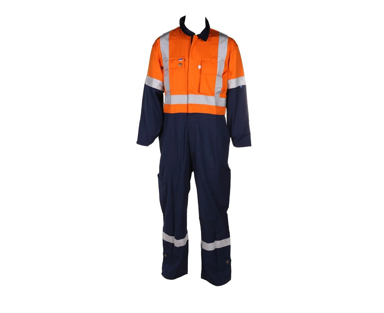 WS WORKWEAR Men's 2-Tone LW Hi-vis Long Sleeves Coverall | Orange | Navy