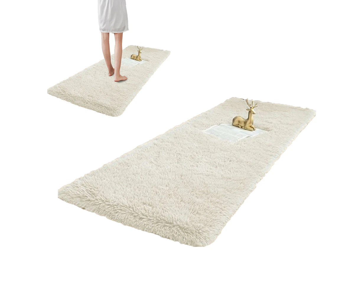 Soft Area Rug Non Slip Fluffy Rugs Bedside Rug For Bedroom Living Room Decor Mats-Beige