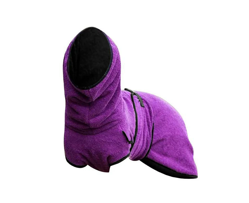 Dog Puppy HoodiesJacket Solid Coat Pet Winter Soft Warm Clothes S-5XL Purple