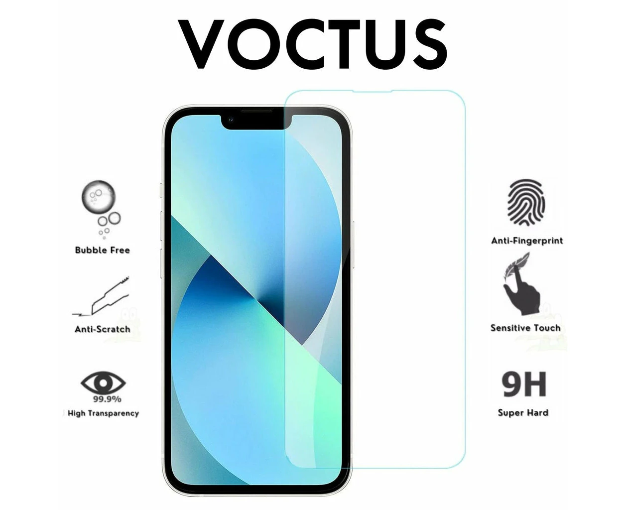 VOCTUS iPhone 14 Pro Tempered Glass Screen Protector 2Pcs (Box)