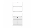 Artiss Bathroom Floor Storage Cabinet with 2 Drawers 3 Open Shelves 2 Doors White