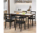 Costway Wooden Dining Chair Set of 2 Durable Classic Dinner Chair Home Kitchen Black