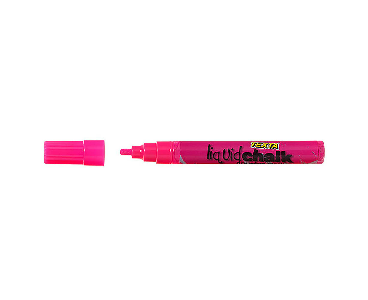 Texta Liquid Chalk Dry-Wipe Whiteboard/Window/Glass Marker Writing Fluor Pink