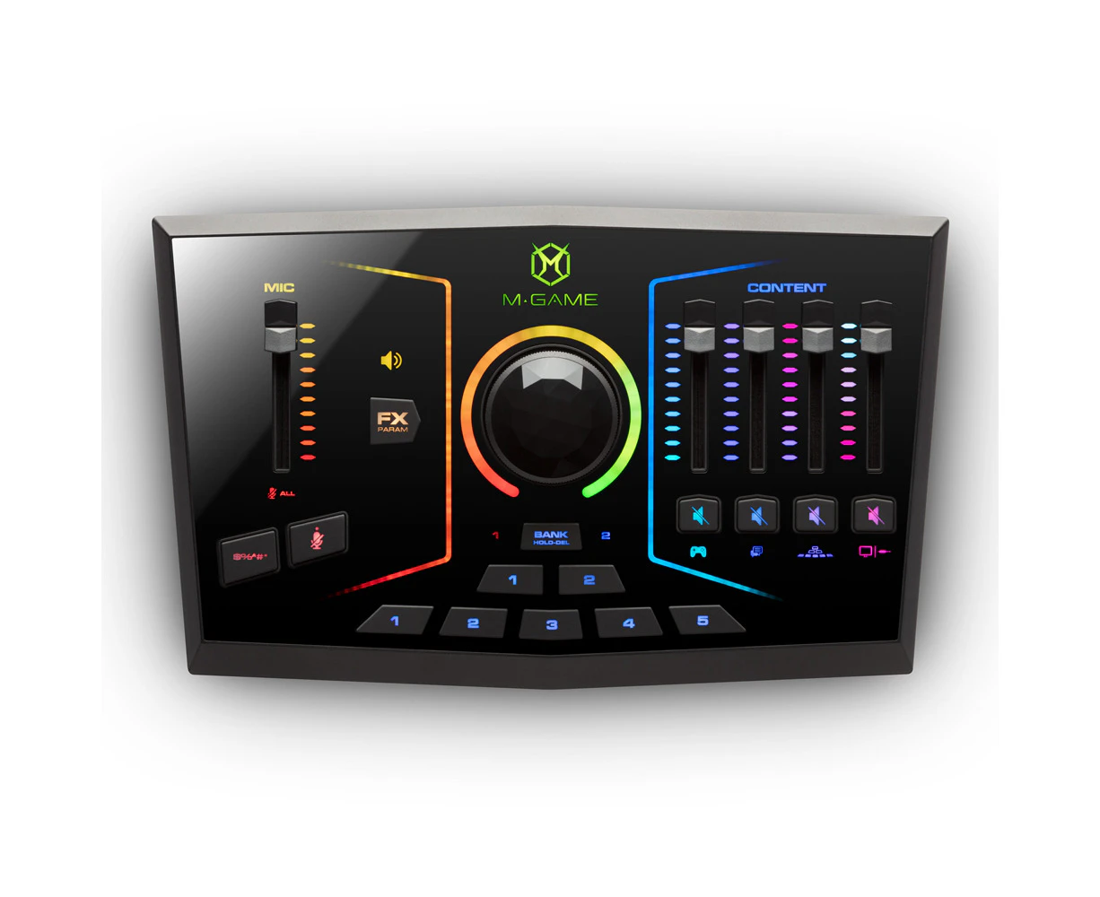 M-Game Dual USB Streaming Interface/Mixer RGB/LED Lighting/Sampler/Voice Shaping