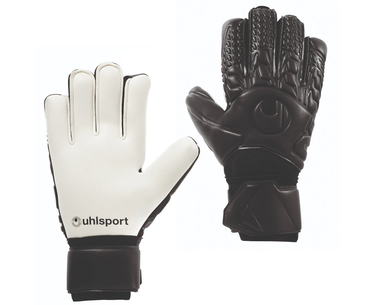 Uhlsport Comfort Absolutgrip VM Size 11 Sports Soccer Gloves Pair w/ Strap Black