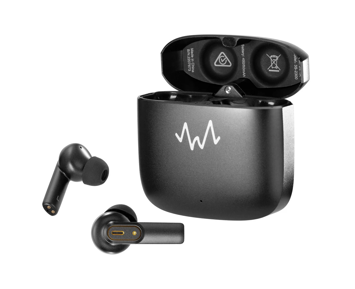 Wave Audio ENC Immersive Pro True Wireless Earbuds BT Earphones For Phones Black