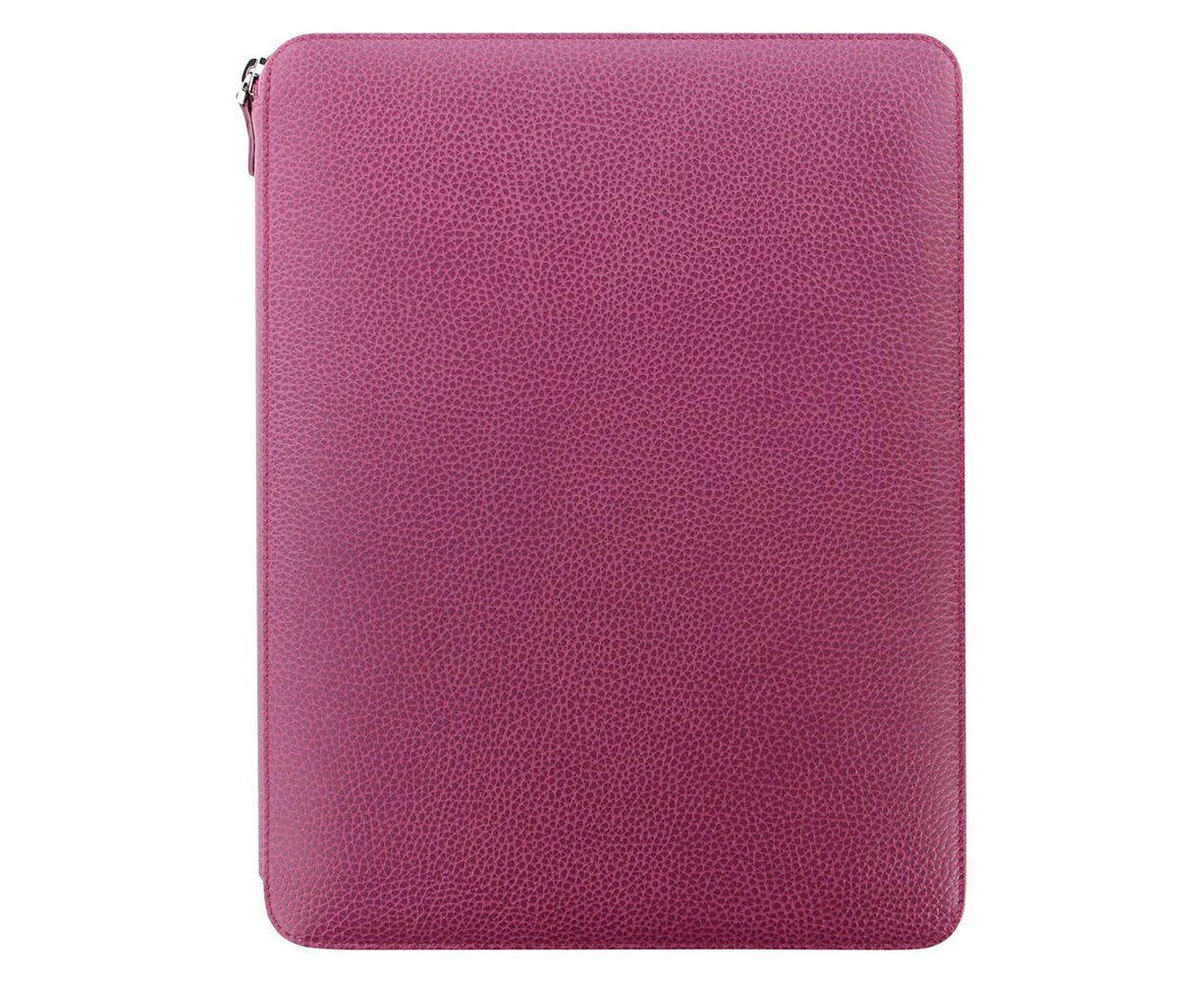 Filofax 32cm Leather A4 Finsbury Zip Folio Case Personal Organiser Raspberry