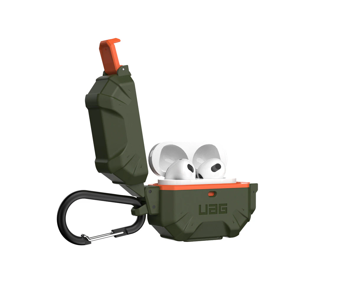 Urban Armour Gear Pathfinder Case Cover For Apple AirPods Gen 3 Olive/Orange