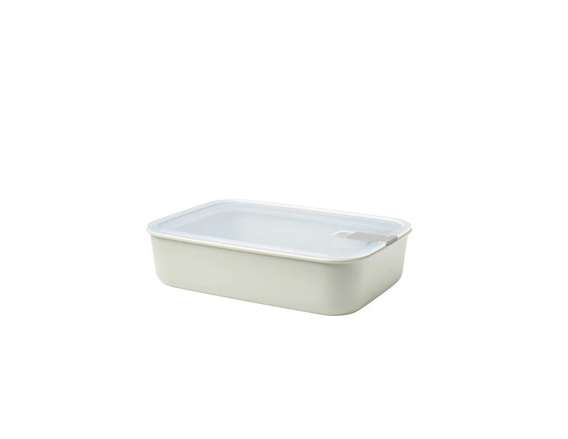 Mepal Food Storage Box Container w/ EasyClip Lid Rectangle 2.25L Nordic White