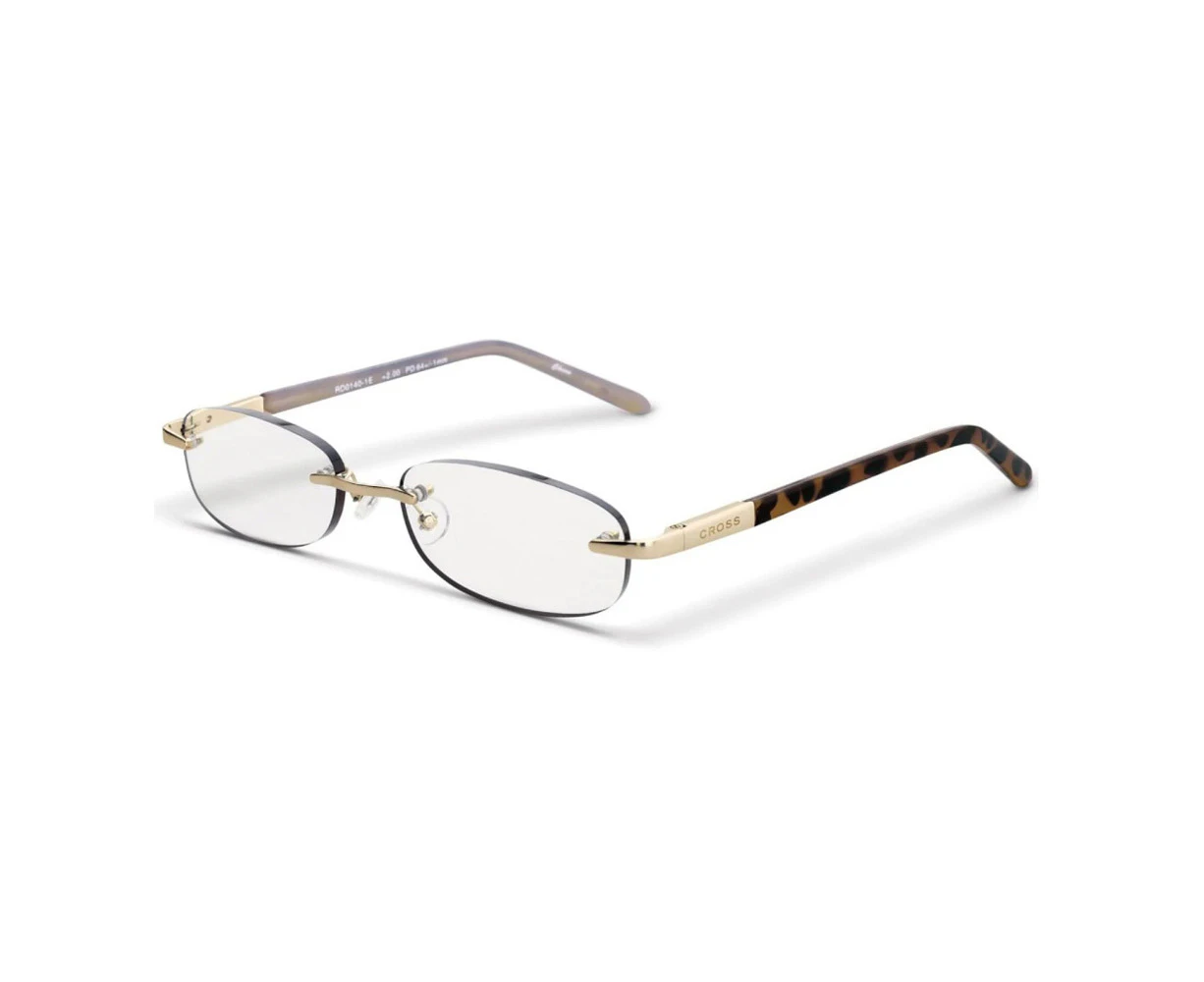 Cross Georgina Reader Women Eye Glasses Rimless Reading Eyewear +2:00 Brown/BLK